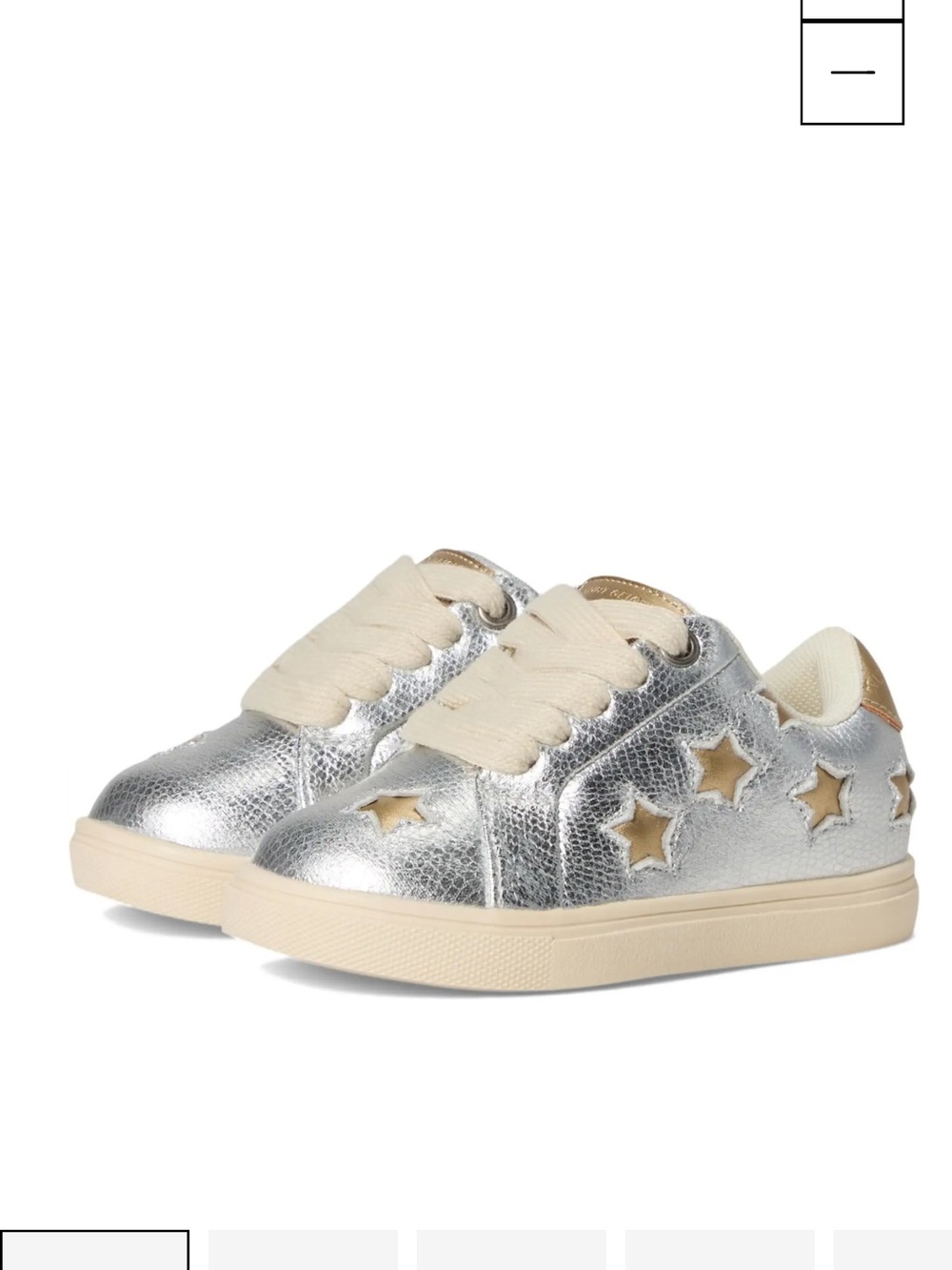Kurt Geiger Kids Silver Star Sneakers with Cream Accents